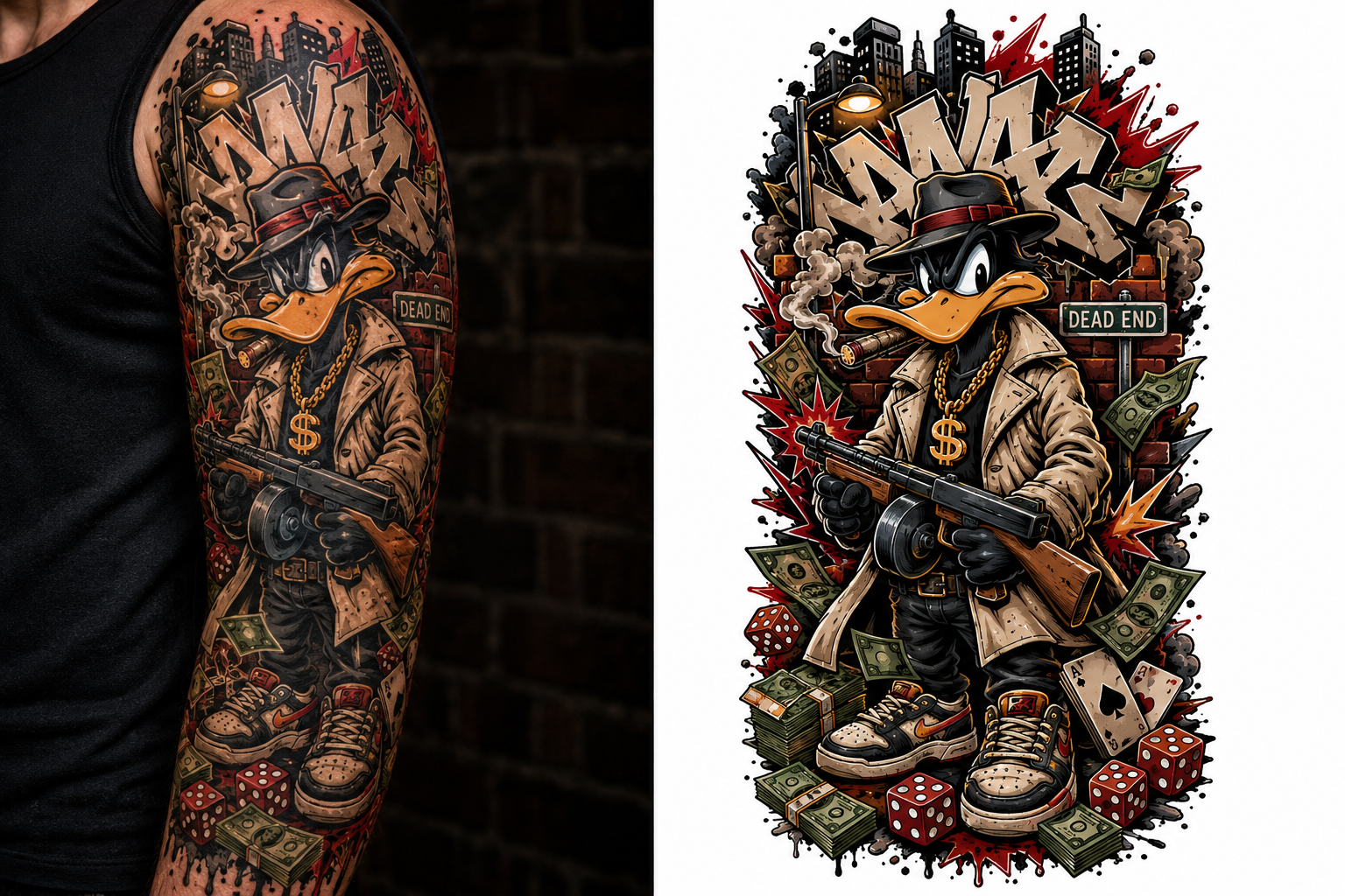 Street Trigger tattoo model preview